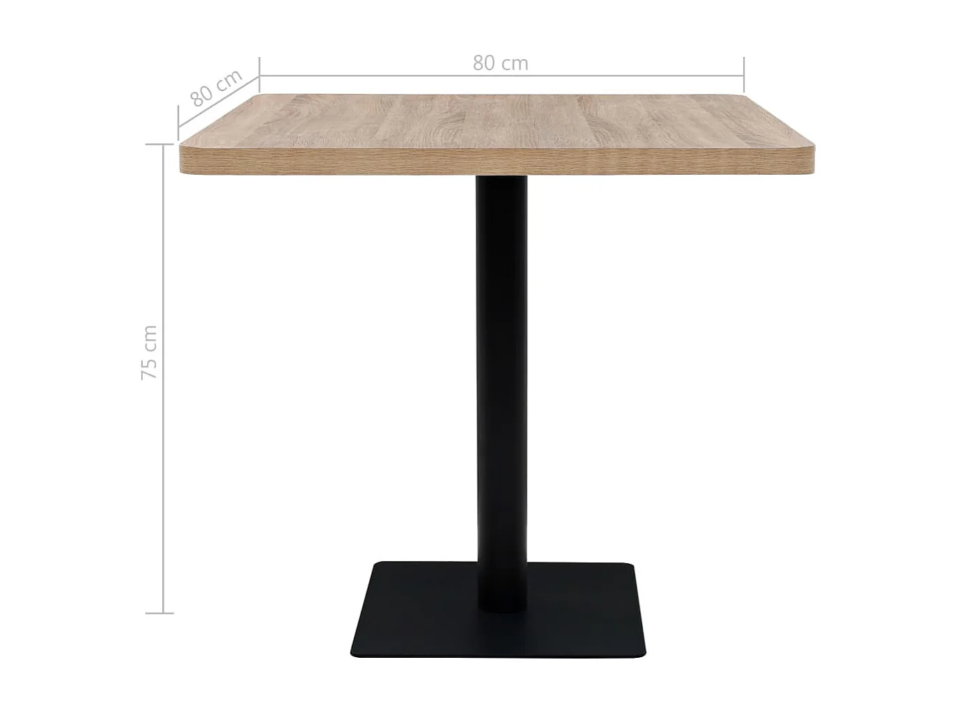 Table haute mange debout beige 80 x 80 x 75 cm 0902108