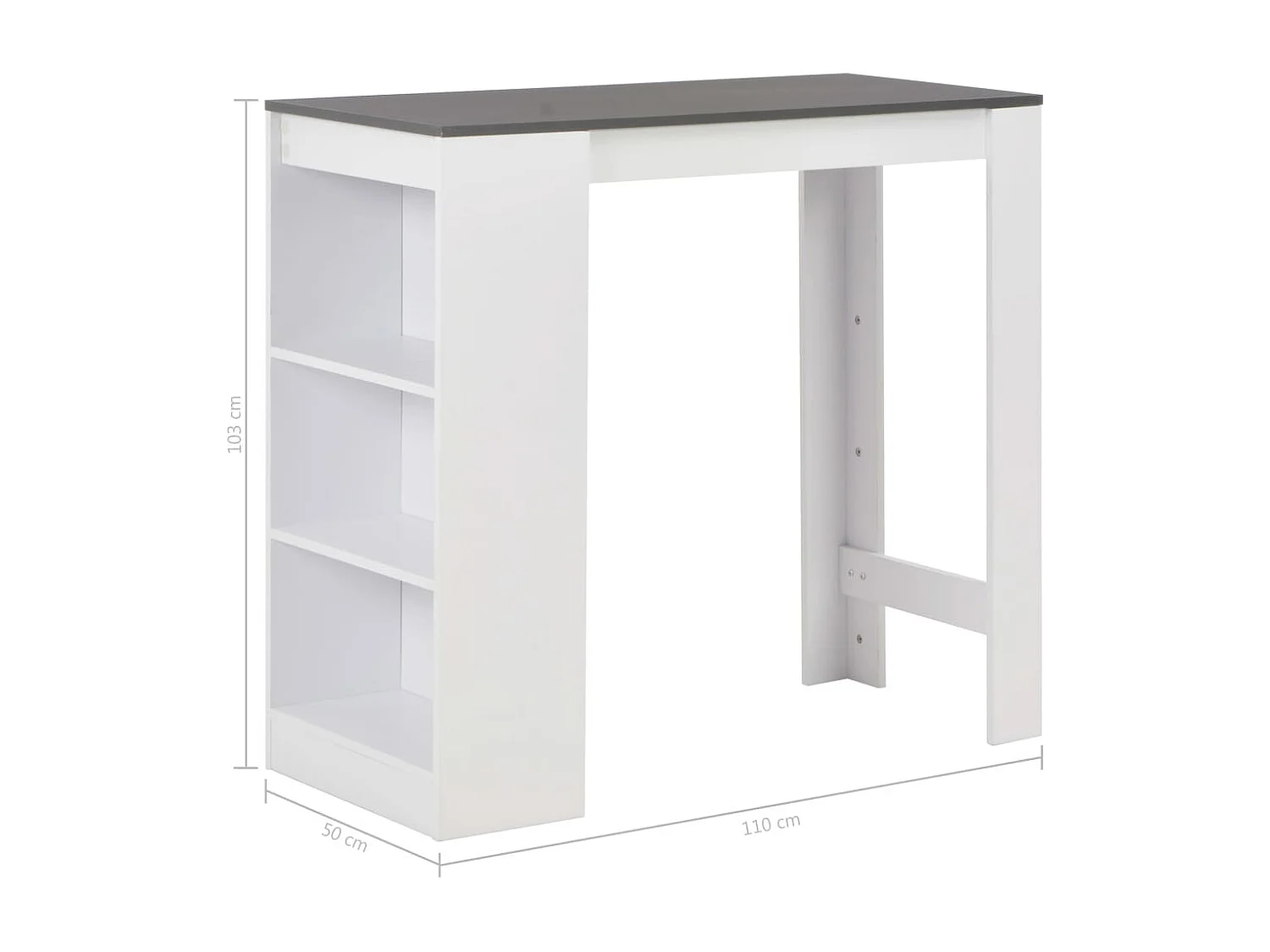 Table haute mange debout blanche 110 x 50 x 103 cm 0902053/2