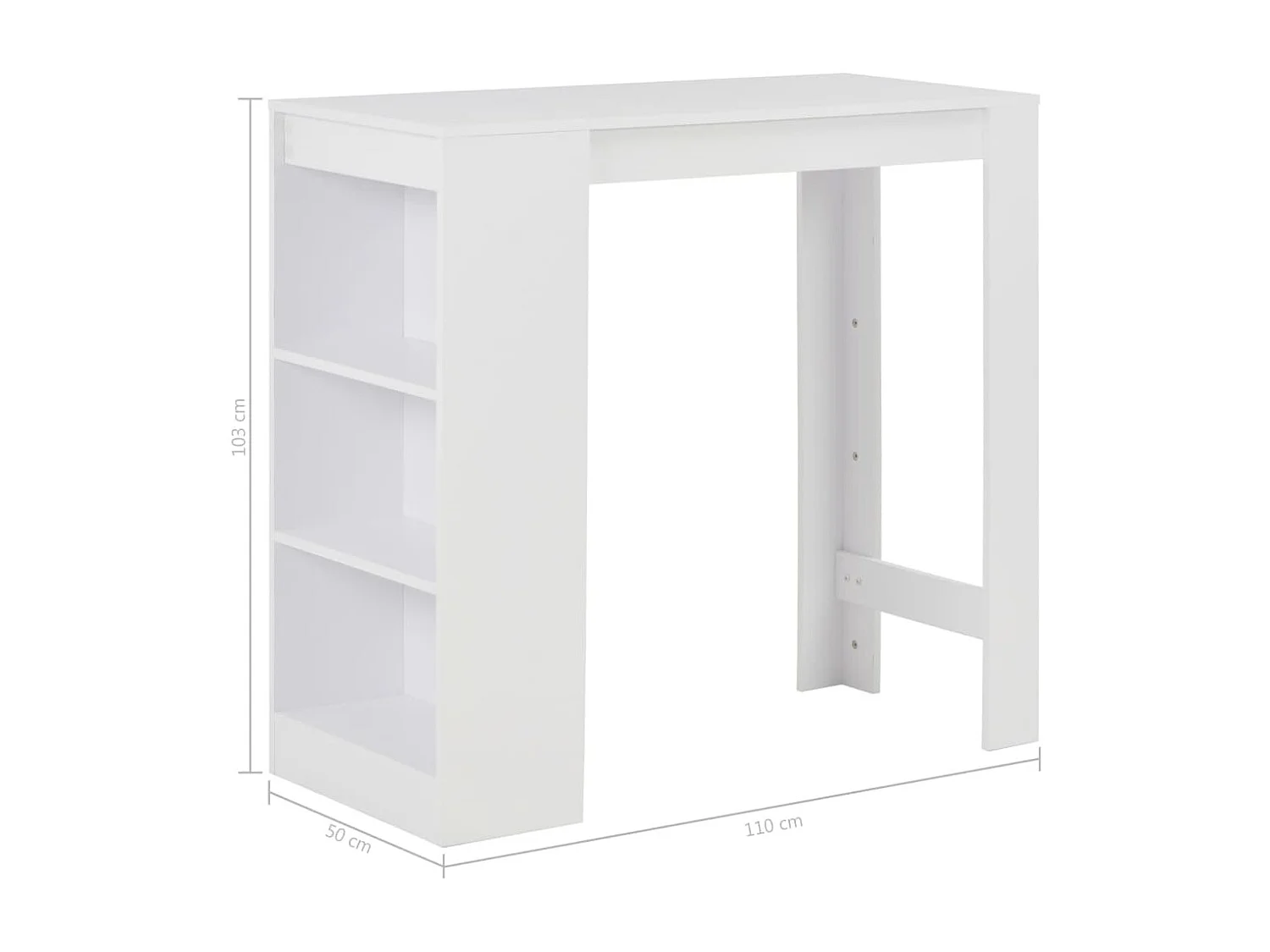 Table haute mange debout blanche 110 x 50 x 103 cm 0902050