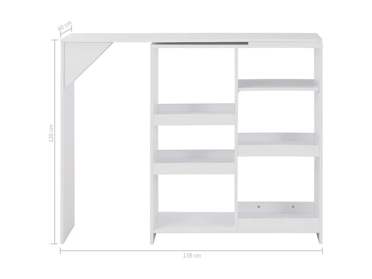 Table haute mange debout blanche 138 x 40 x 120 cm 0902045