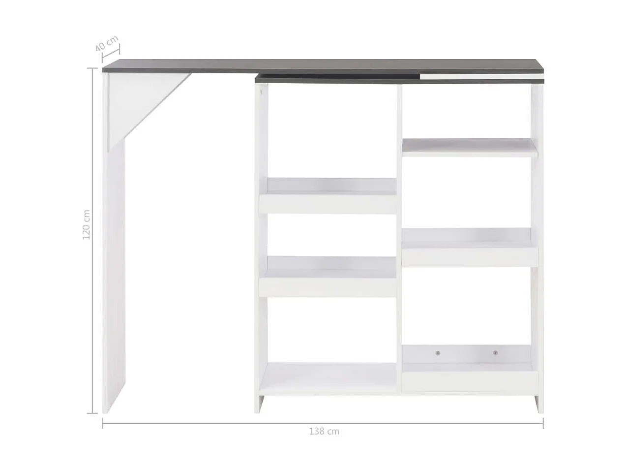 Table haute mange debout blanche 138 x 40 x 120 cm 0902047