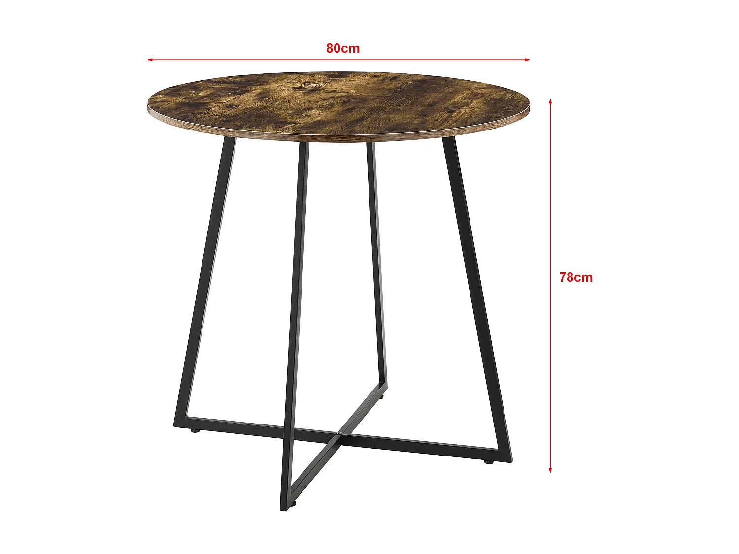 Tavolo da pranzo 78 x 80 cm effetto legno scuro 03_0008708