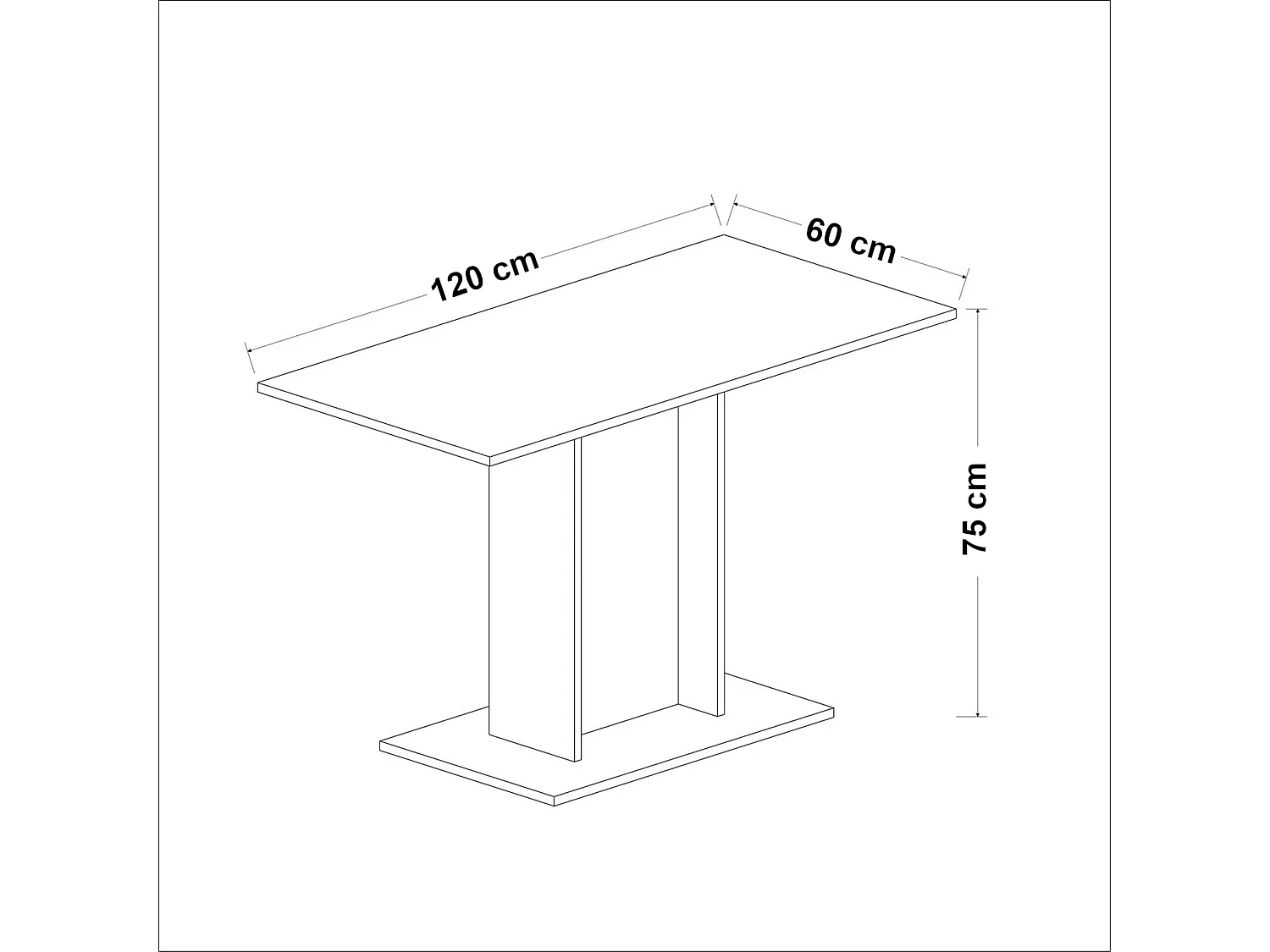 Mesa de sala de jantar para 4 pessoas 75 x 120 x 60 cm branca 03_0008700