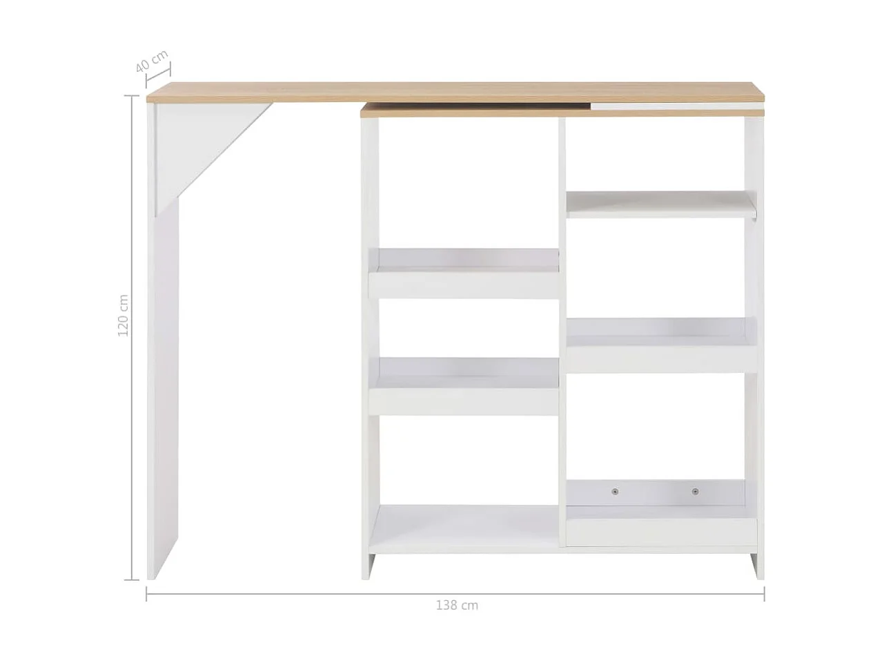 Table haute mange debout blanche 138 x 40 x 120 cm 0902046