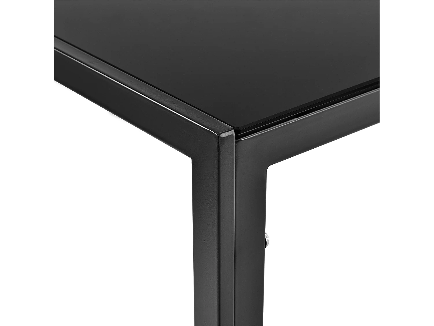 Mesa de comedor cocina salón tapa de cristal patas de acero 105 cm negro 03_0006262/2