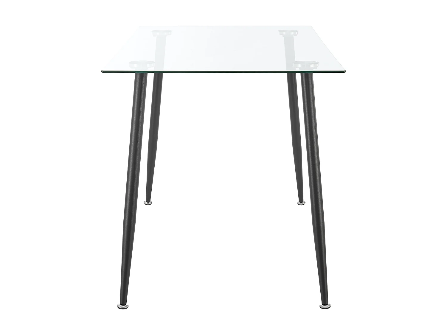 Mesa de comedor vidrio templado acero 75 x 110 x 70 cm negro 03_0008702