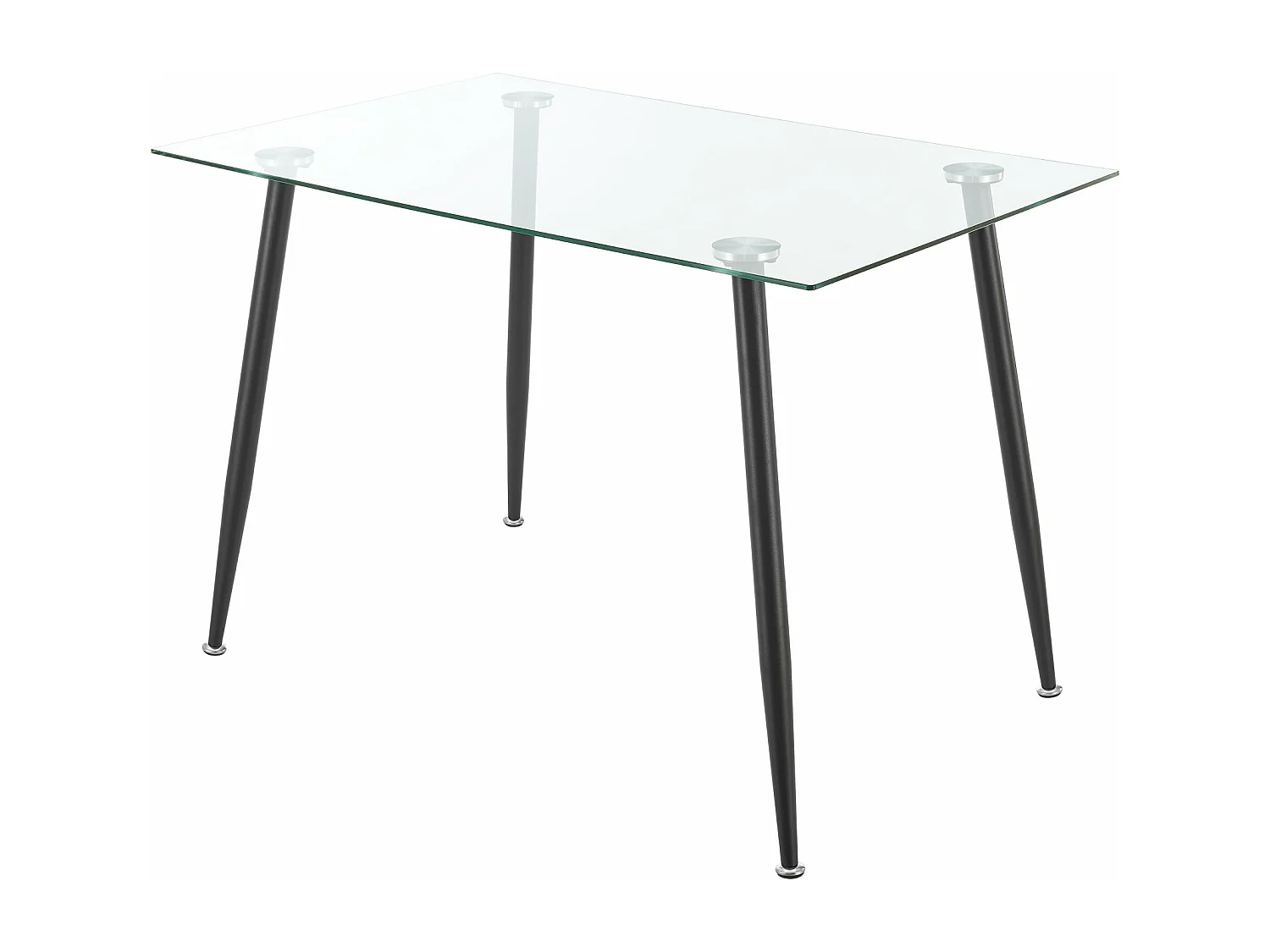 Mesa de comedor vidrio templado acero 75 x 110 x 70 cm negro 03_0008702