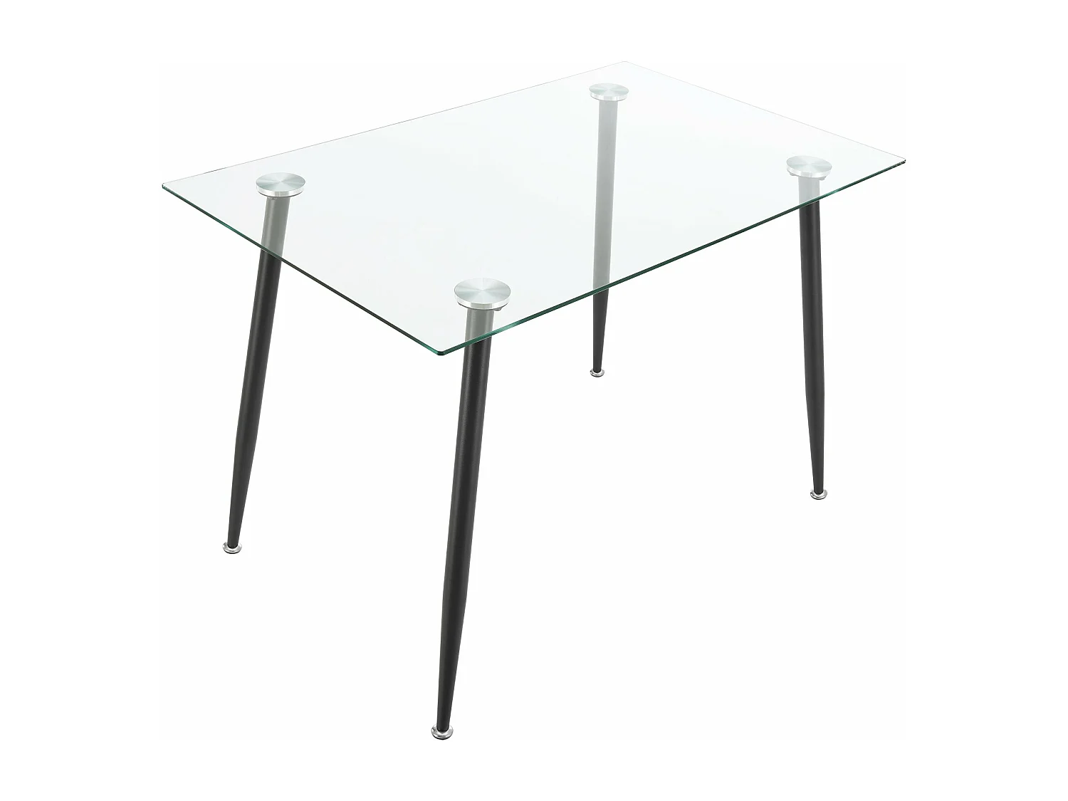 Mesa de comedor vidrio templado acero 75 x 110 x 70 cm negro 03_0008702