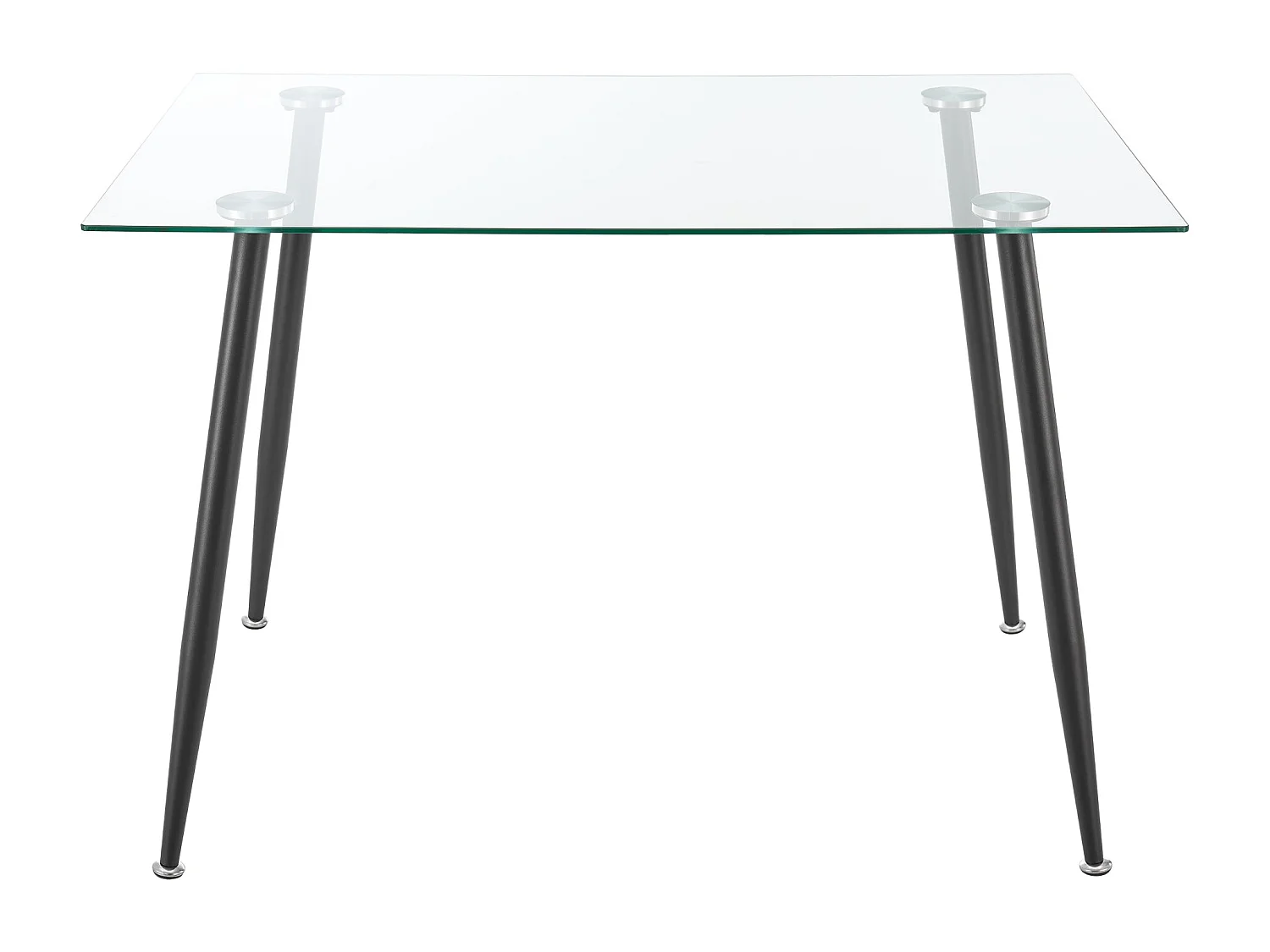 Mesa de comedor vidrio templado acero 75 x 110 x 70 cm negro 03_0008702