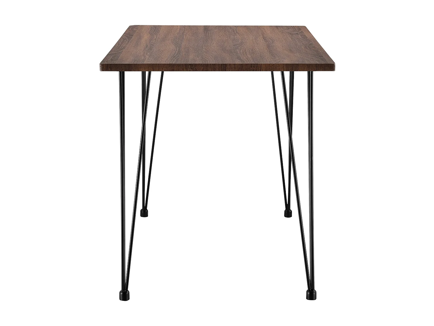 Cozinha sala de estar mesa de jantar para 4 pessoas Tampo em MDF pernas em gancho de aço 120 x 70 x 75 cm nogueira e preto look 03_0008699