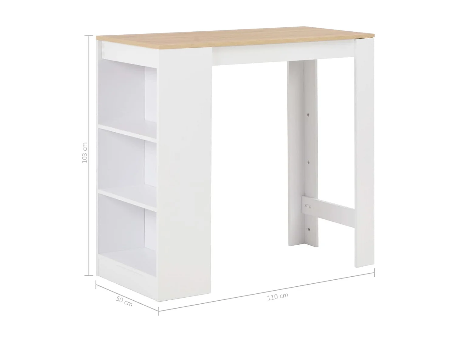 Table haute mange debout blanche 110 x 50 x 103 cm 0902052