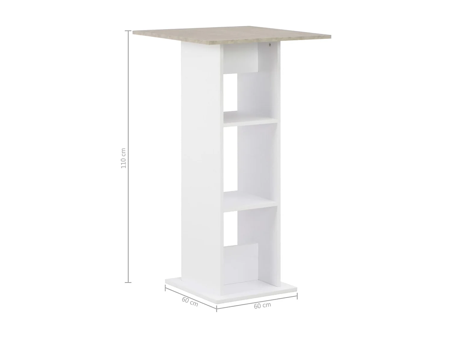 Table haute mange debout blanche 60 x 60 x 110 cm 0902060