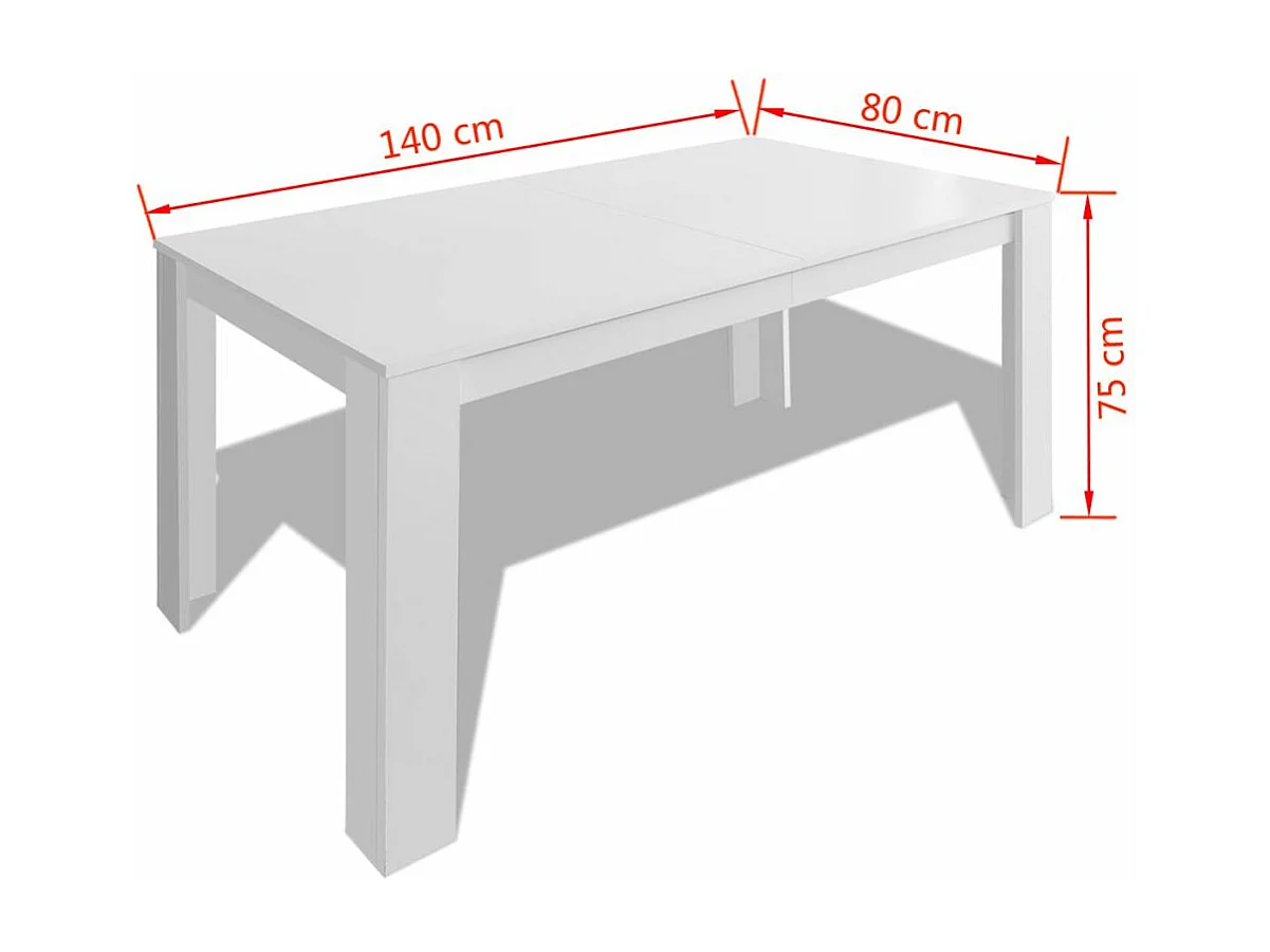 Table de salon salle blanche 140 x 80 x 75 cm 0902143