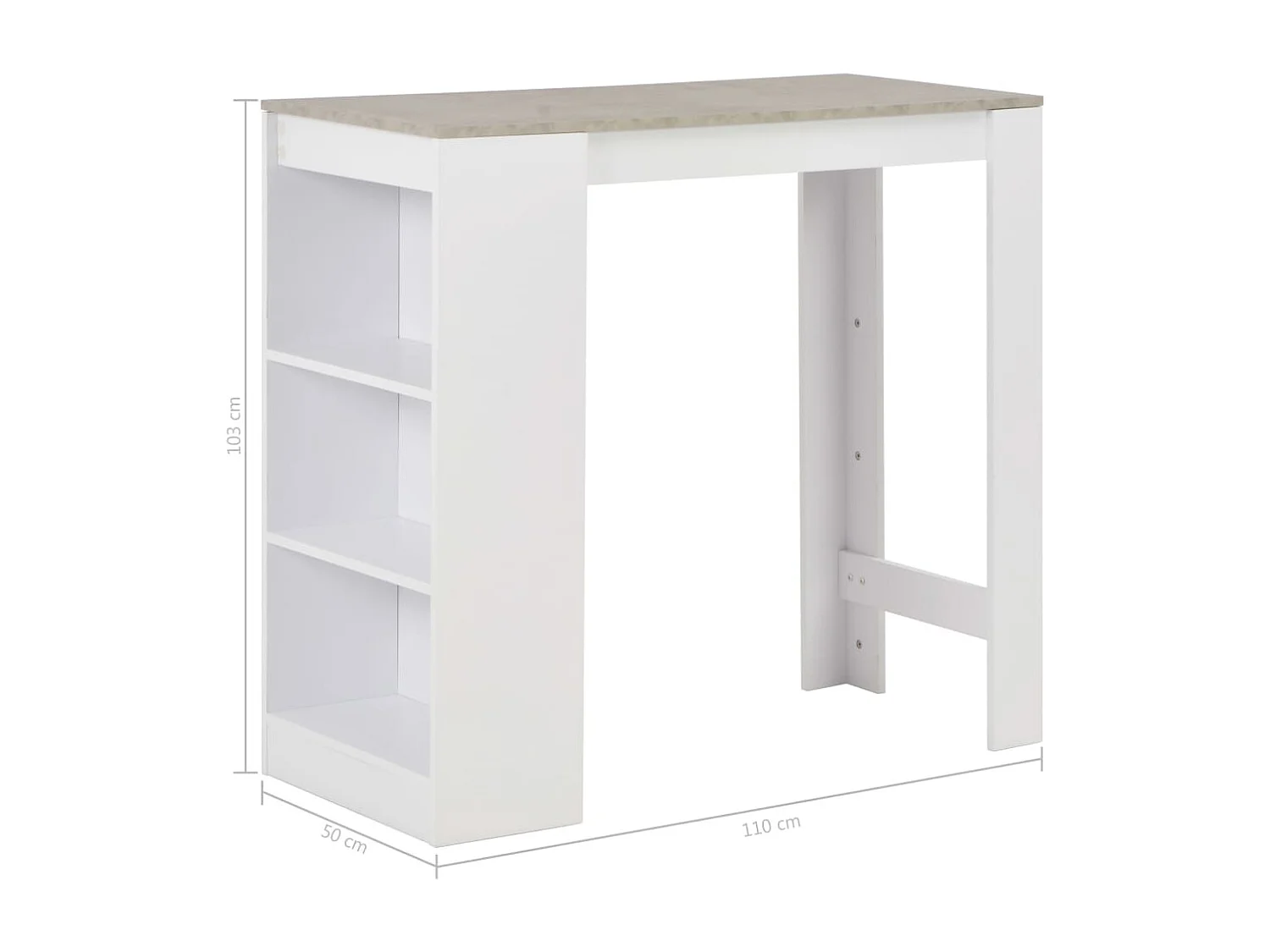 Table haute mange debout blanche 110 x 50 x 103 cm 0902051