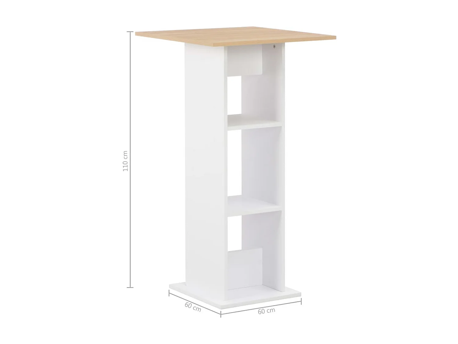 Table haute mange debout blanche 60 x 60 x 110 cm 0902059