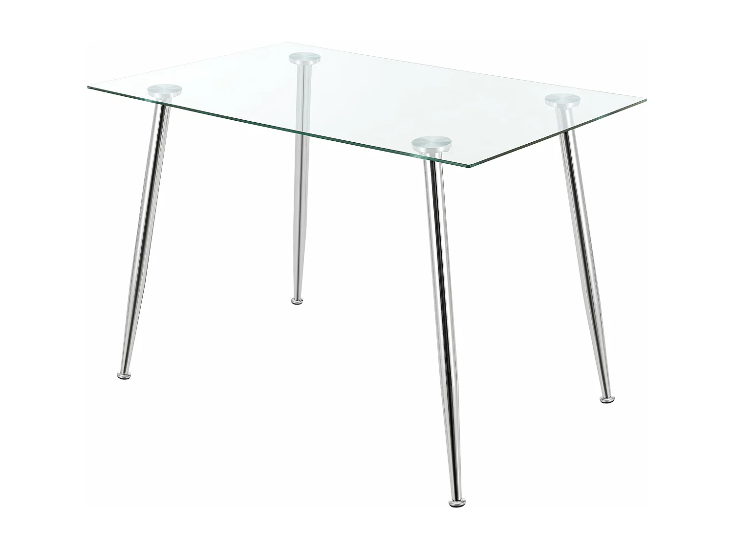 Mesa de sala de jantar vidro temperado aço 75 x 110 x 70 cm cromado 03_0008701