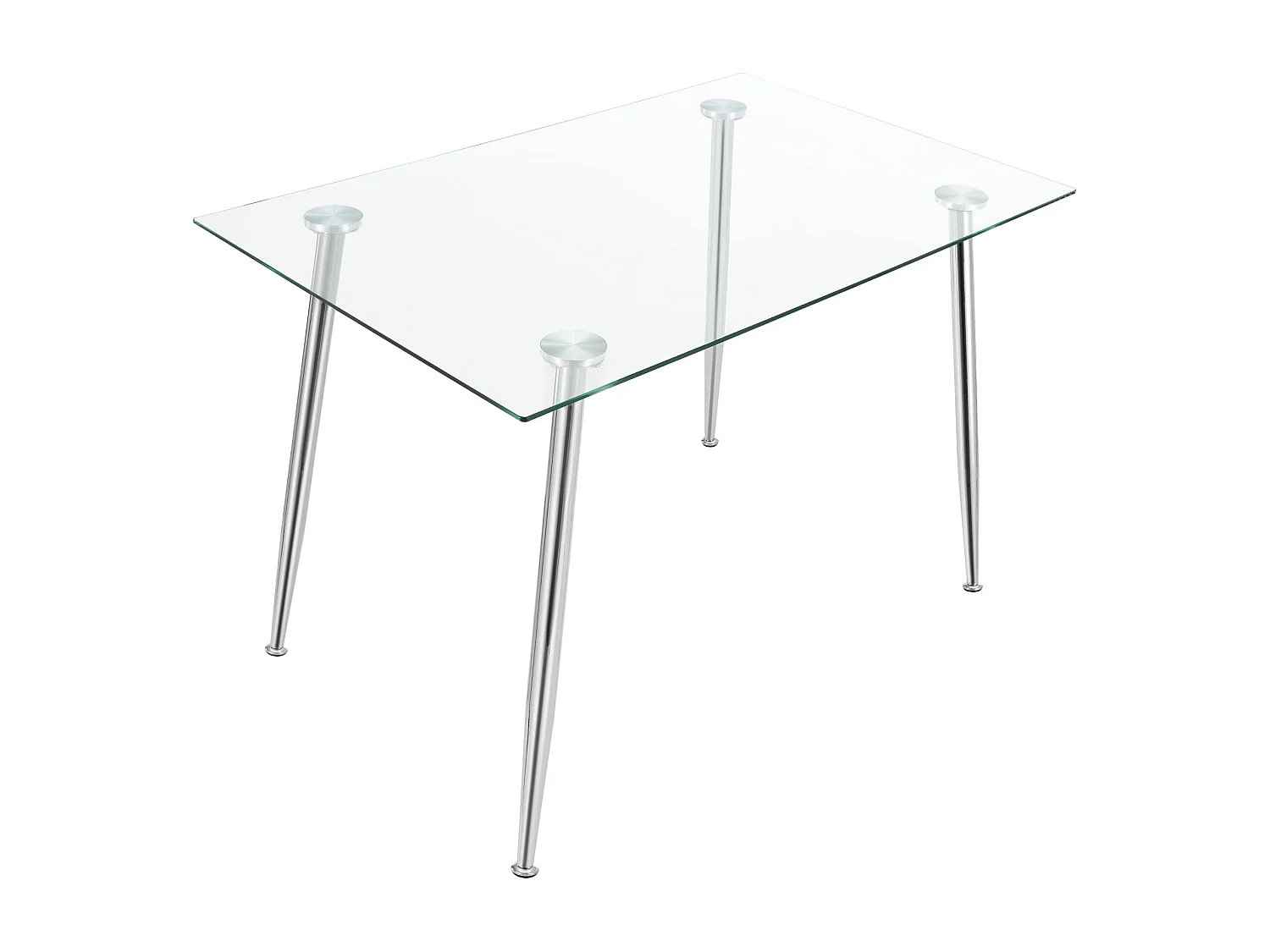 Mesa de sala de jantar vidro temperado aço 75 x 110 x 70 cm cromado 03_0008701