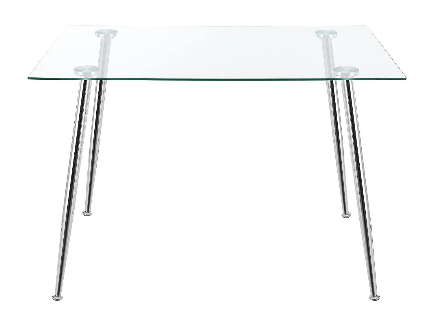 Mesa de sala de jantar vidro temperado aço 75 x 110 x 70 cm cromado 03_0008701