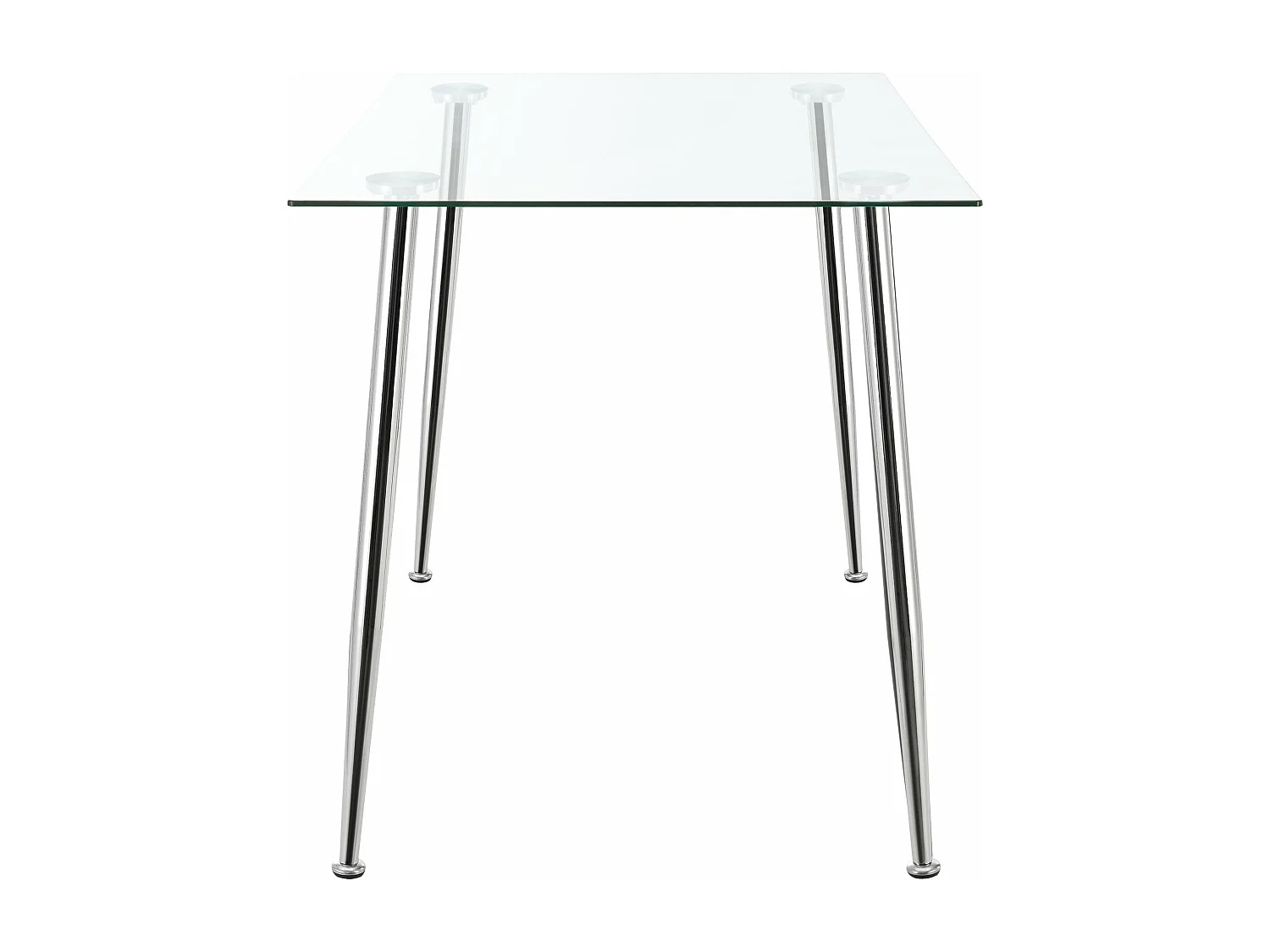 Mesa de sala de jantar vidro temperado aço 75 x 110 x 70 cm cromado 03_0008701