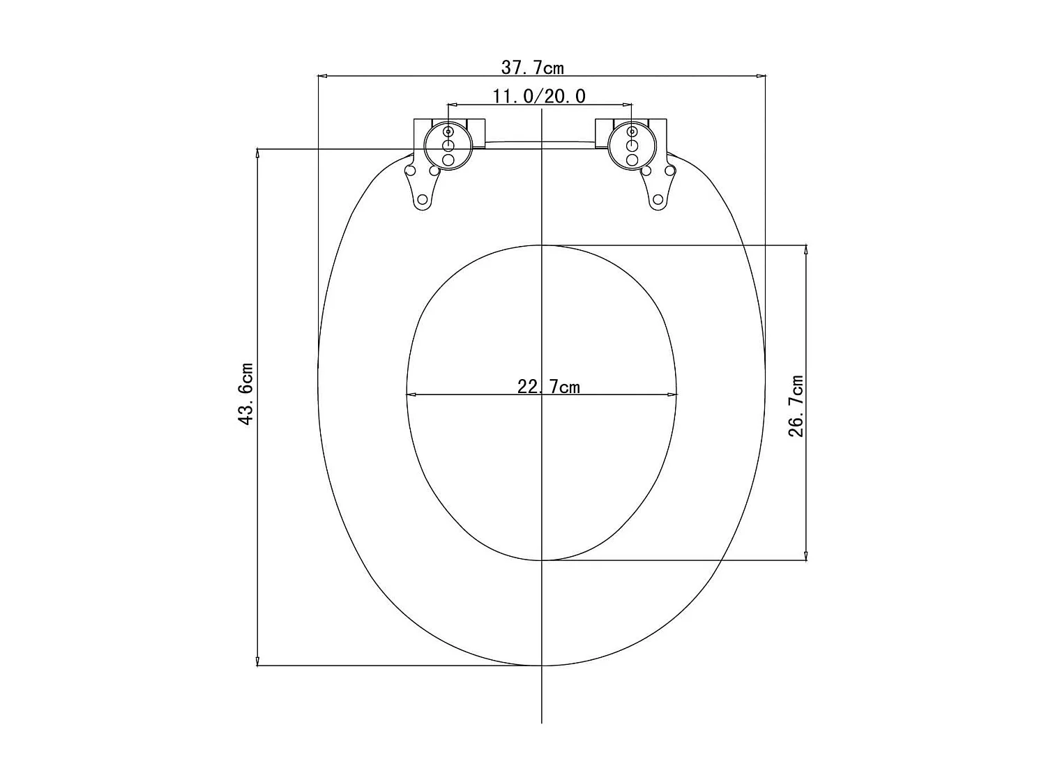 Abattant WC charnière à bois marron 43.6 x 37.7 x 43.6 cm 19_0000671
