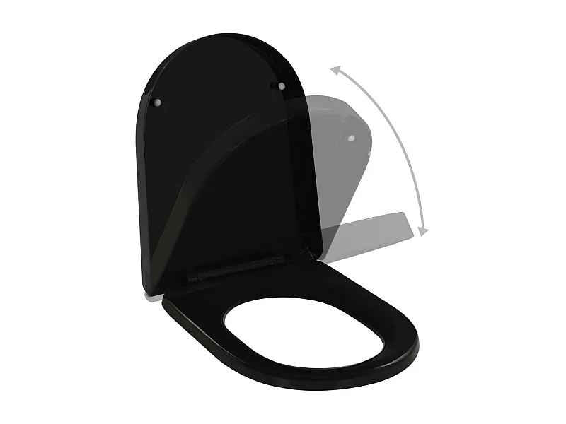 Sedile WC con chiusura ammortizzata, sedile WC, ciotola, sedile WC, bagno, casa, ristorante, negozio, hotel, nero 02_0002913