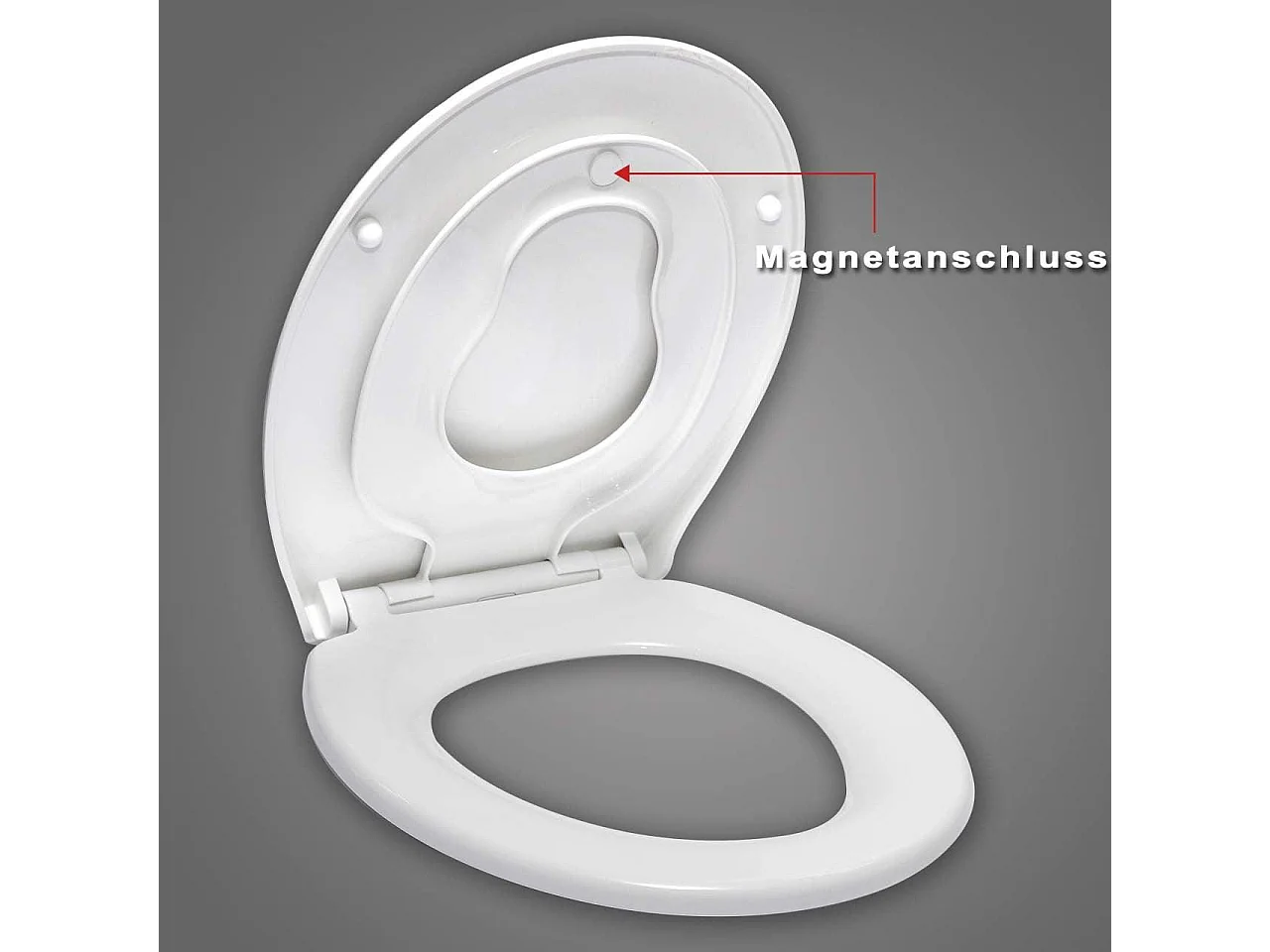 Tapa de inodoro familiar con asiento para niños asiento de inodoro de plástico con descenso automático blanco 19_0000682