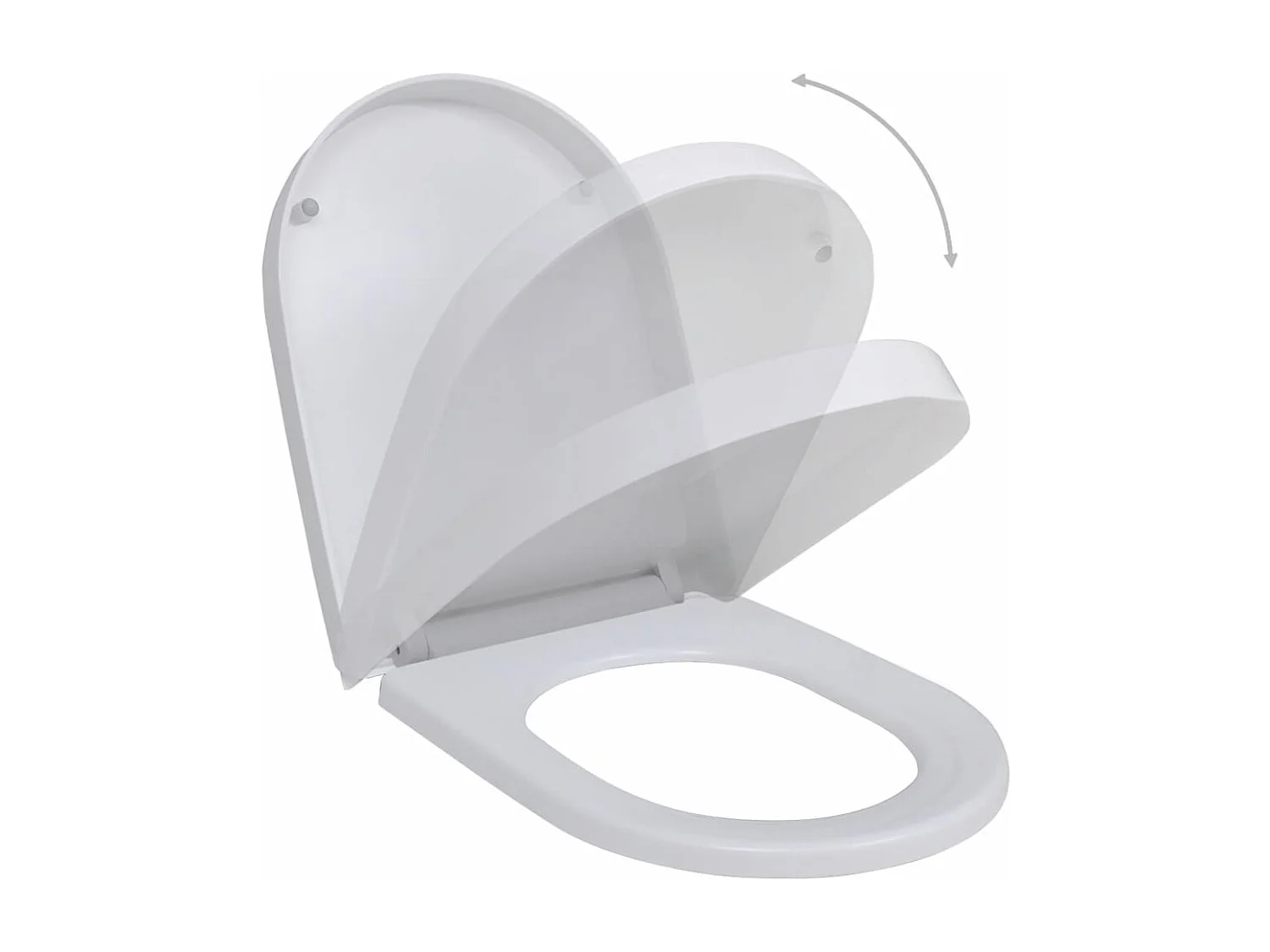 Juego de dos asientos de inodoro con freno de caída y cierre suave plástico blanco 02_0002958