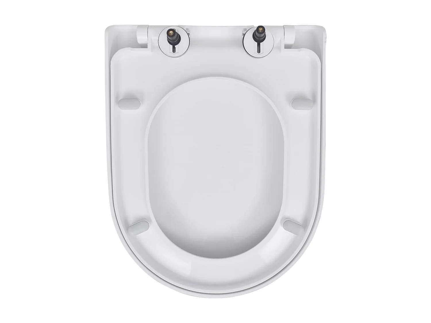 Juego de dos asientos de inodoro con freno de caída y cierre suave plástico blanco 02_0002958