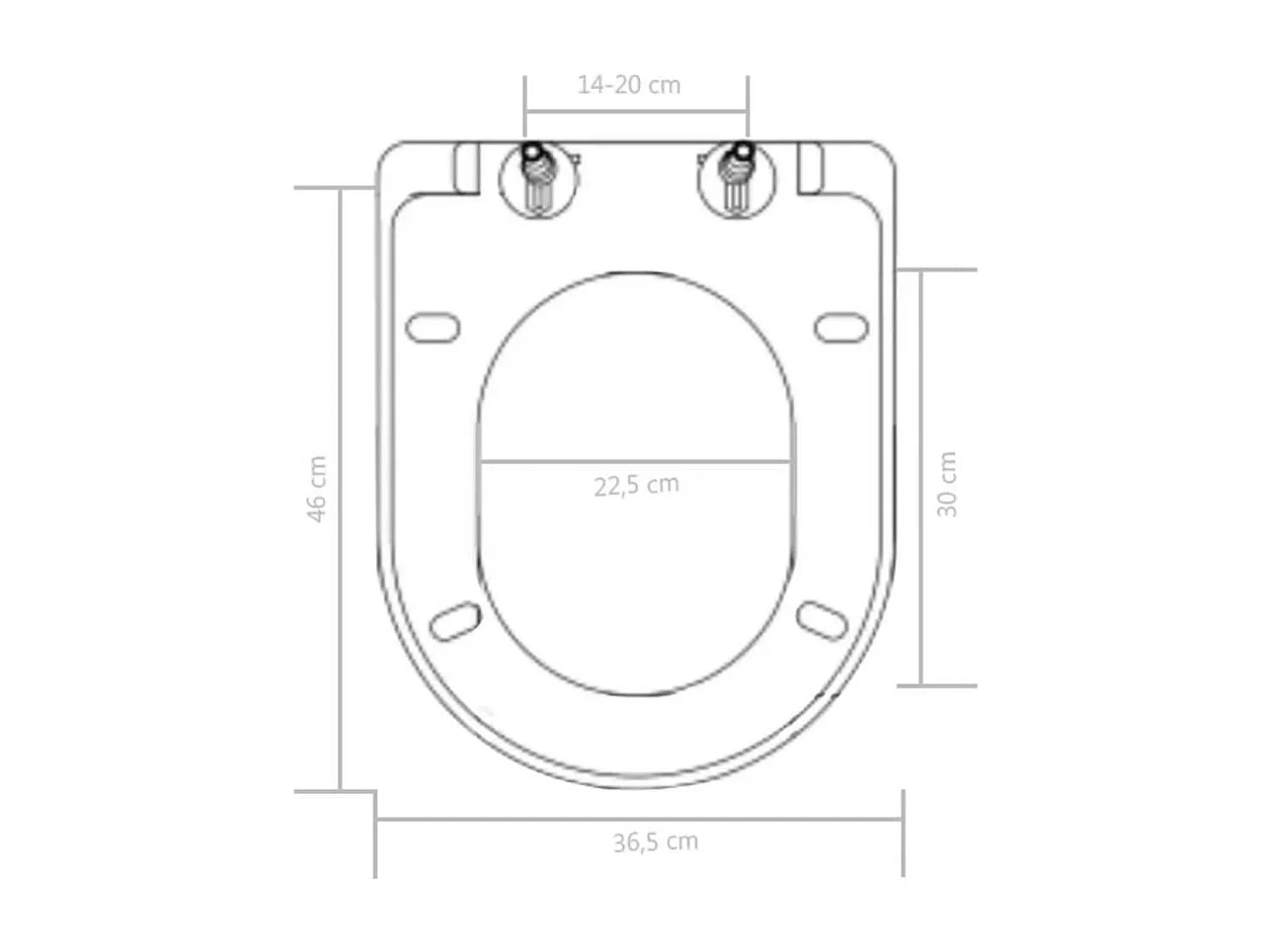 Abattant WC à fermeture noire 46 x 36.5 x 36.5 cm 02_0002914