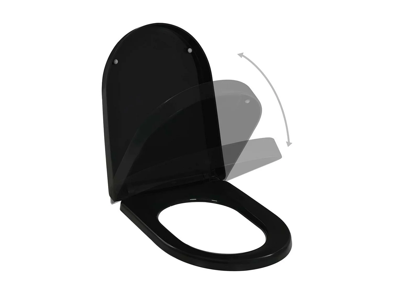 Sedile WC con chiusura ammortizzata, sedile WC, ciotola, sedile WC, bagno, casa, ristorante, negozio, hotel, nero02_0002914