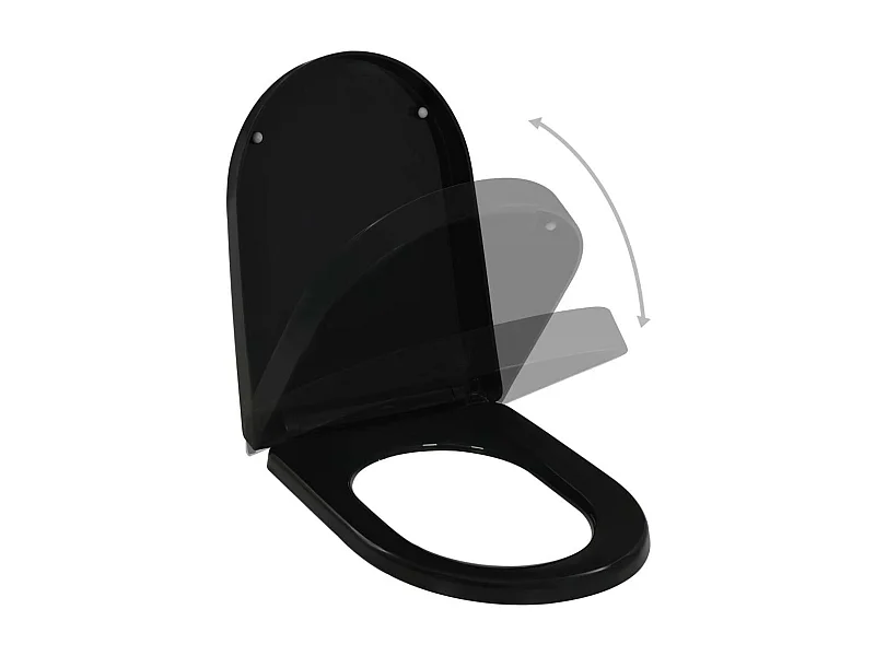 Sedile WC con chiusura ammortizzata, sedile WC, ciotola, sedile WC, bagno, casa, ristorante, negozio, hotel, nero02_0002914