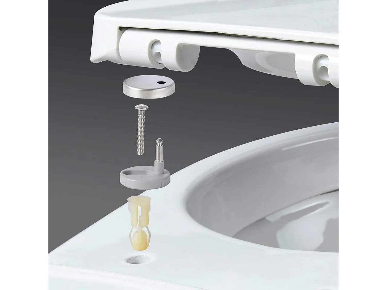 Sedile WC bianco cerniera a chiusura ammortizzata coperchio WC a sgancio rapido 19_0000672