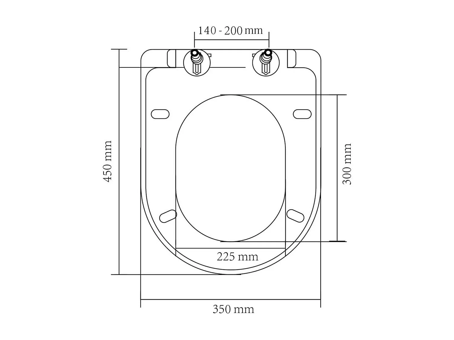Abattant WC à fermeture blanche 45 x 35 x 35 cm 02_0002892