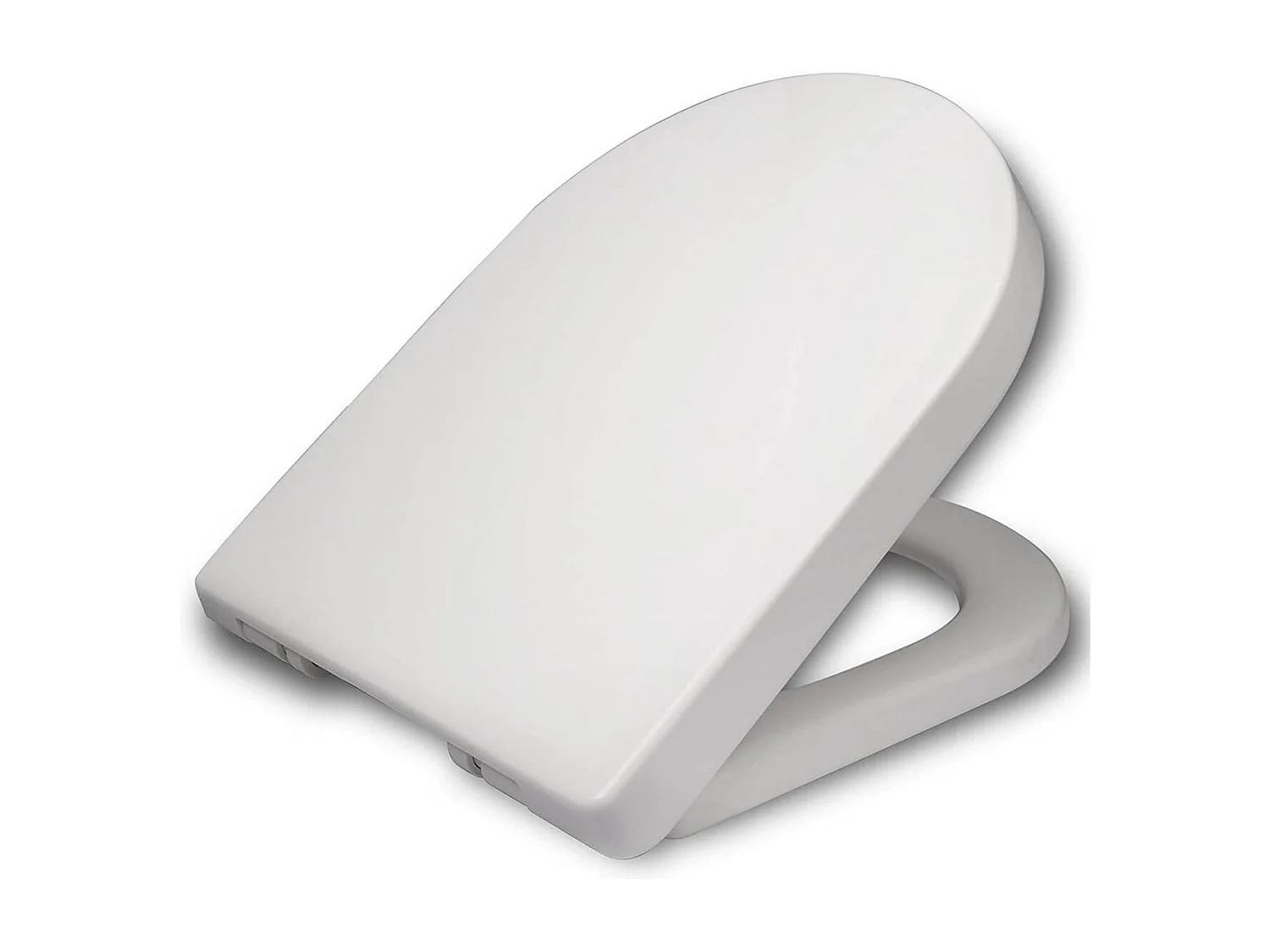 Asiento de Inodoro con Cierre Suave Asiento de Inodoro en Forma de D para Baño Familiar Blanco 19_0000736