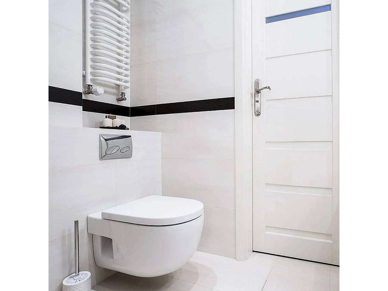 Asiento de Inodoro con Cierre Suave Asiento de Inodoro en Forma de D para Baño Familiar Blanco 19_0000736