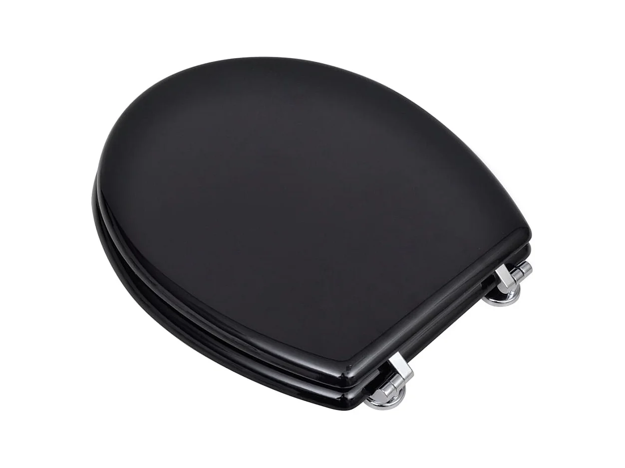 Siège de toilette abattant effet bois noire 45 x 36 x 5 cm 02_0002879