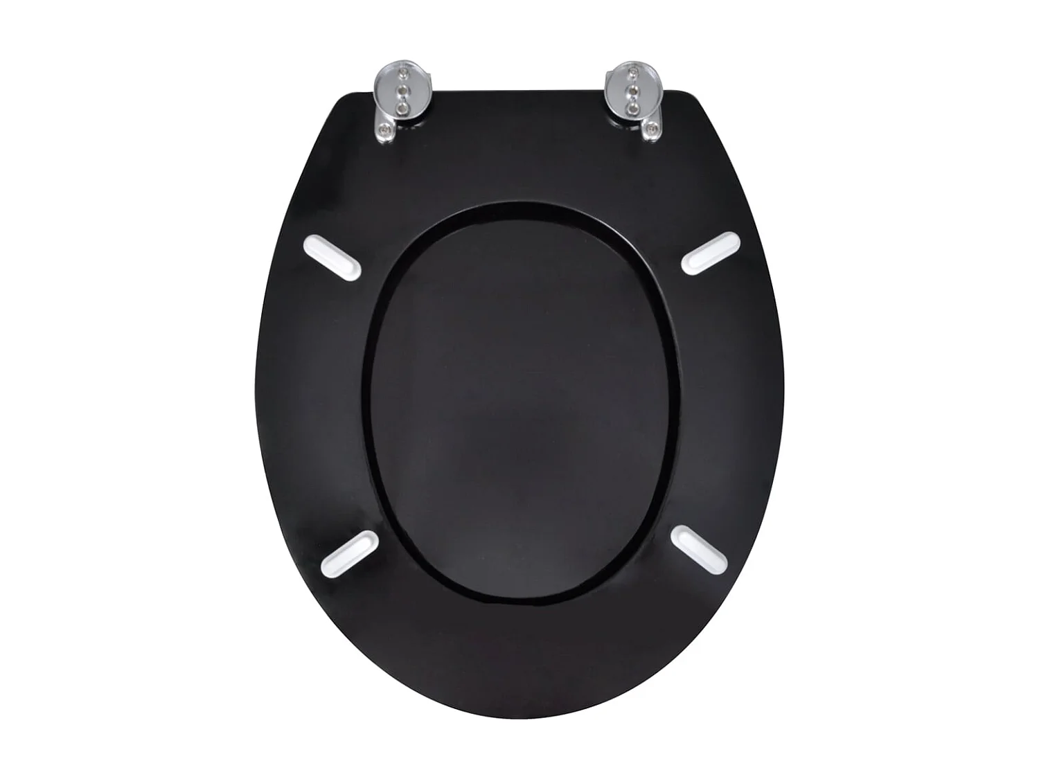 Coprisedile WC con coperchio WC sedile WC bicchieri tazza WC standard MDF nero 02_0002879