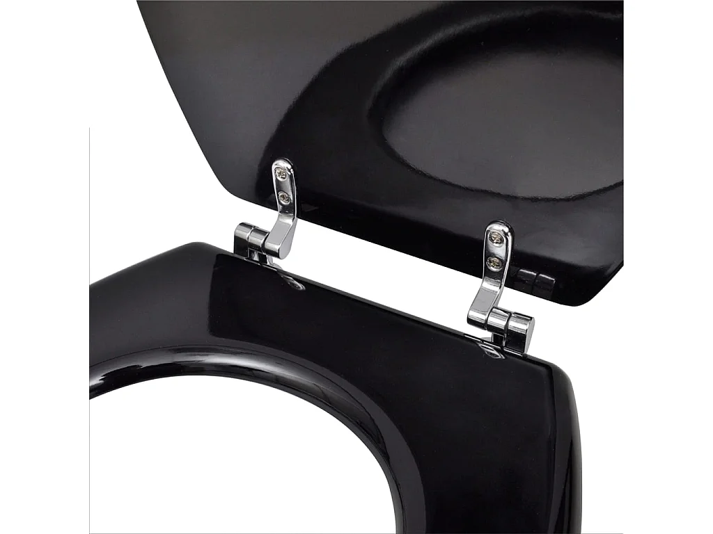 Coprisedile WC con coperchio WC sedile WC bicchieri tazza WC standard MDF nero 02_0002879