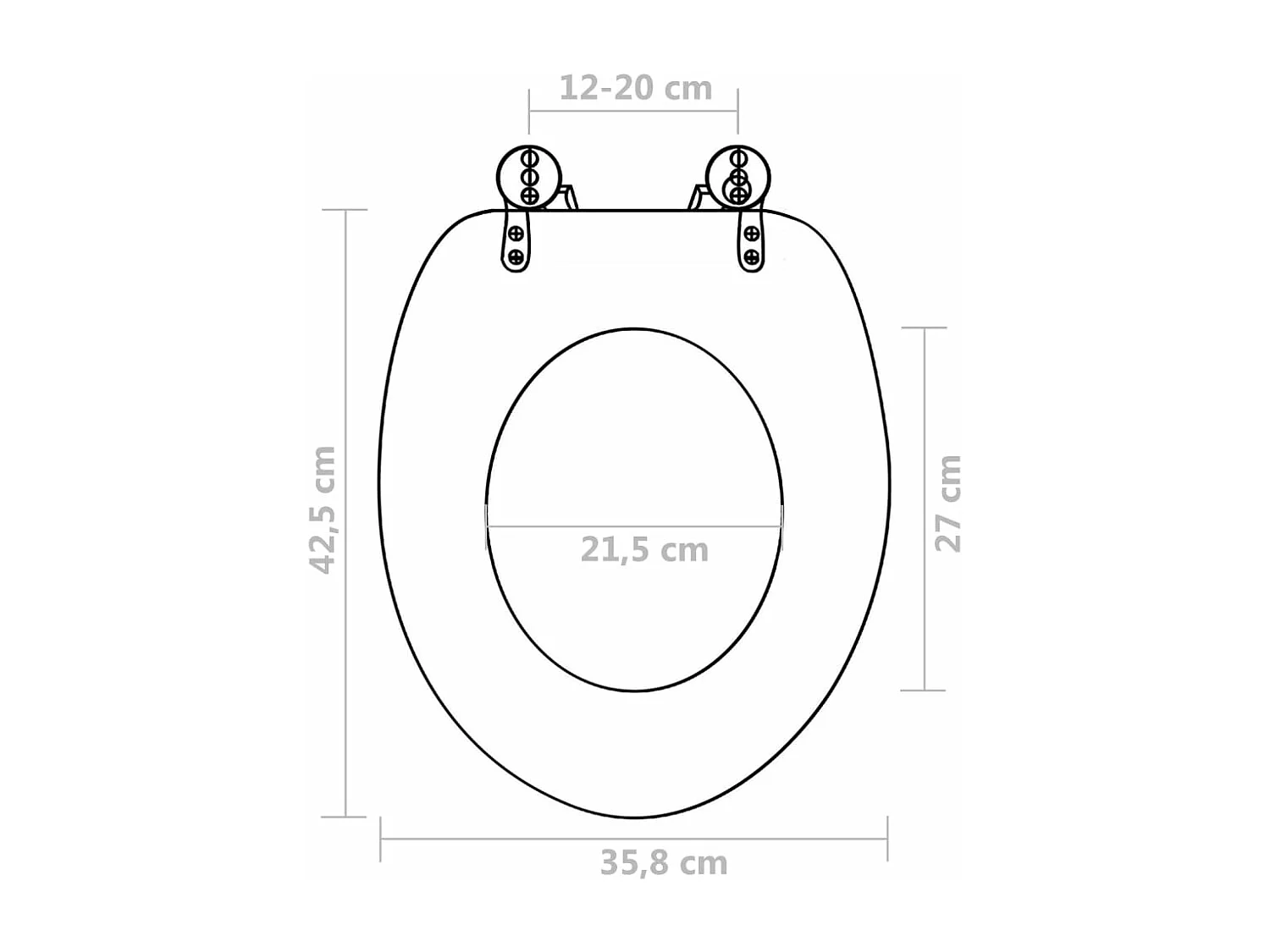 Coprisedile WC con coperchio WC sedile WC bicchieri tazza WC standard MDF nero 02_0002879