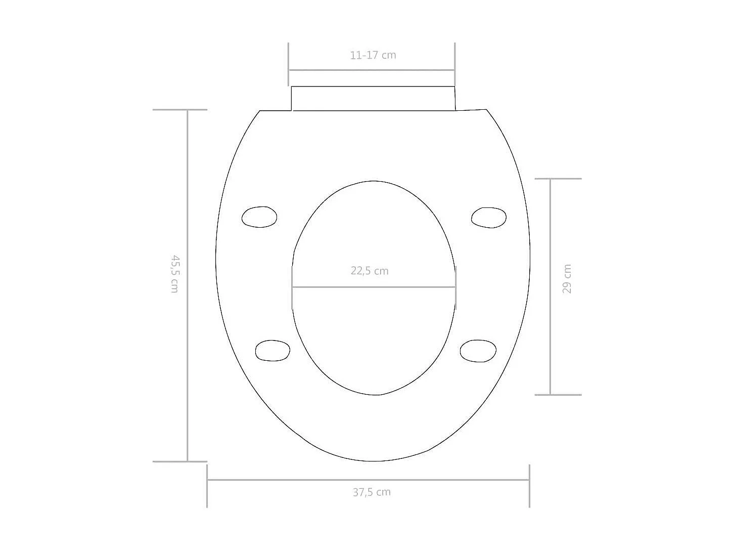 Abattant WC à fermeture blanche 45.5 x 37.5 x 5 cm 02_0002906