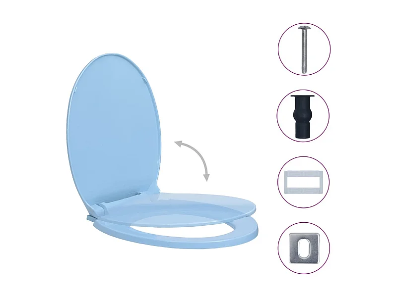 Asiento de inodoro con cierre suave ovalado azul 02_0002924