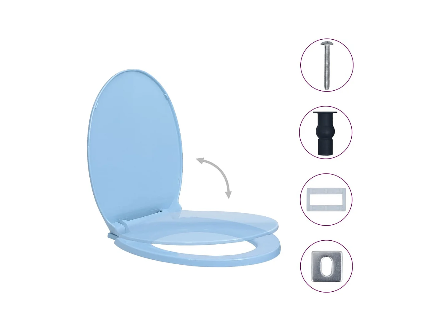 Asiento de inodoro con cierre suave ovalado azul 02_0002924