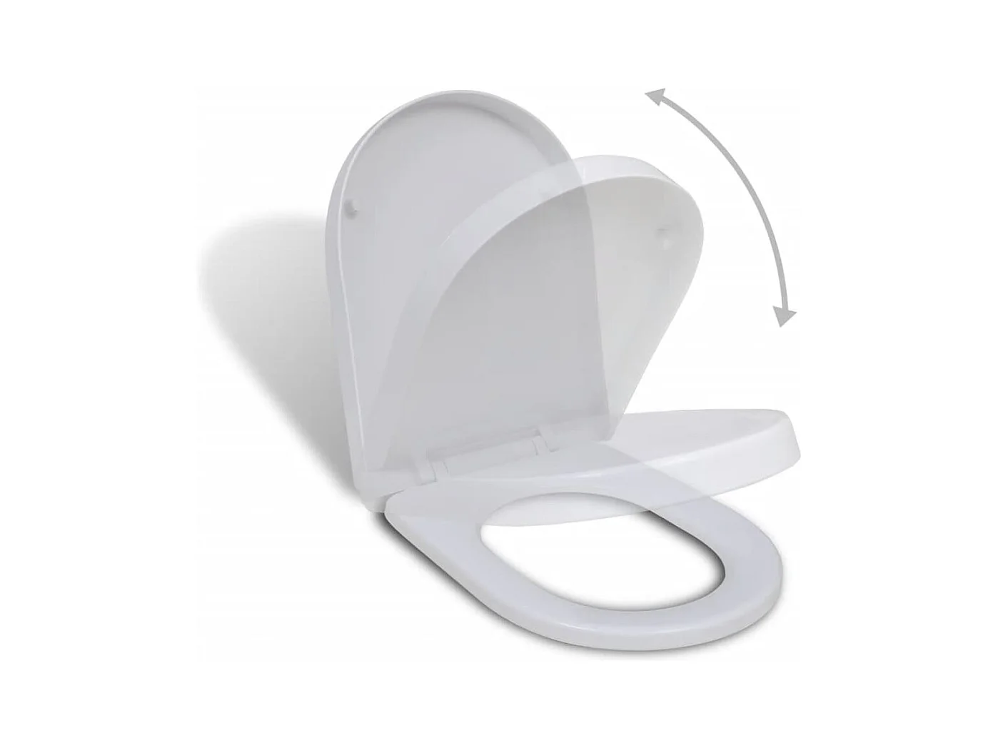 Asiento de inodoro con tapa suave cierre cuadrado Blanco 02_0002890