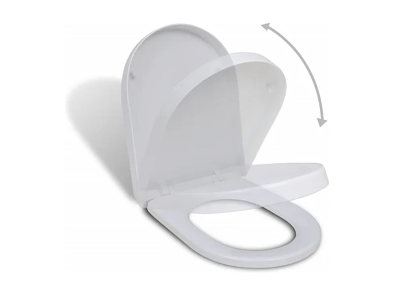 Sedile WC con coperchio rallentato quadrato Bianco 02_0002890