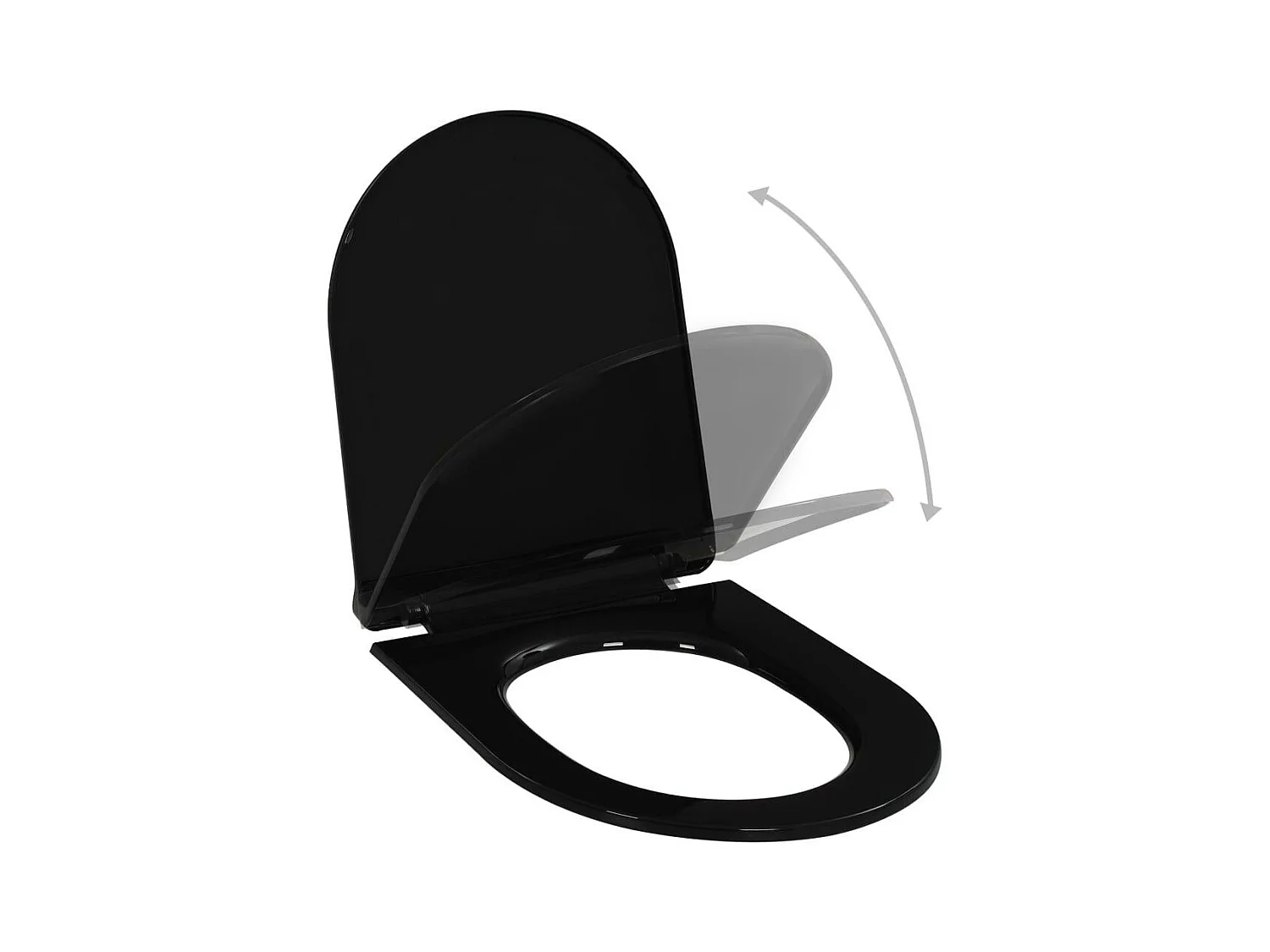 Abattant WC à fermeture noire 46 x 36.5 x 5 cm 02_0002909