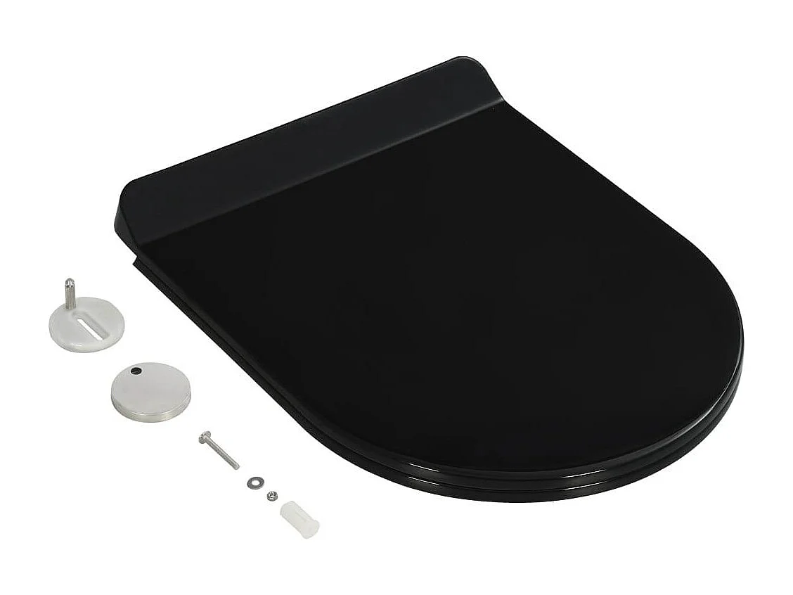 Abattant WC à fermeture noire 46 x 36.5 x 5 cm 02_0002909