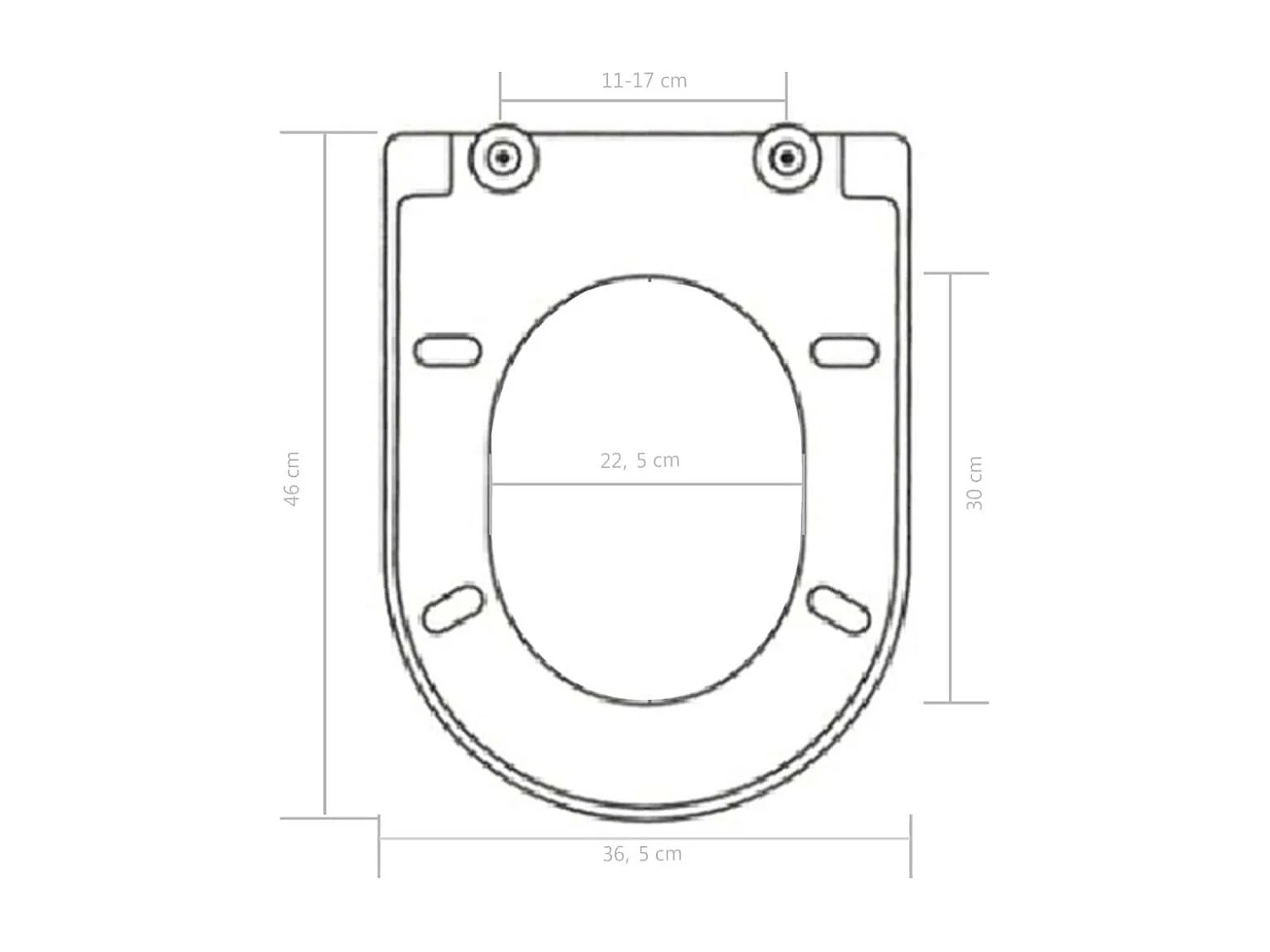 Abattant WC à fermeture noire 46 x 36.5 x 5 cm 02_0002909