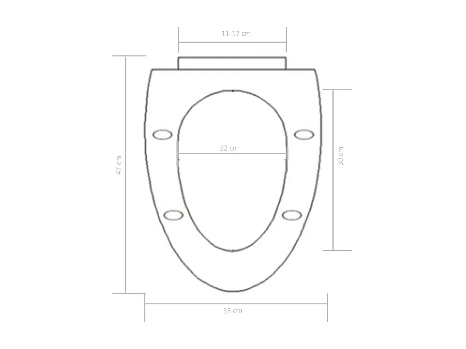 Abattant WC à fermeture blanche 47 x 37 x 5 cm 02_0002910