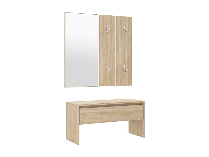 Juego de muebles de pasillo de madera de roble Sonoma 02_0010776