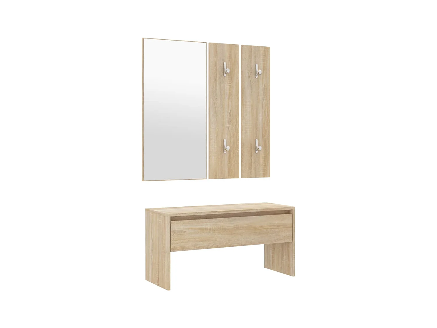 Ensemble de meubles de bois beige 80 x 30.5 x 40 cm 02_0010776
